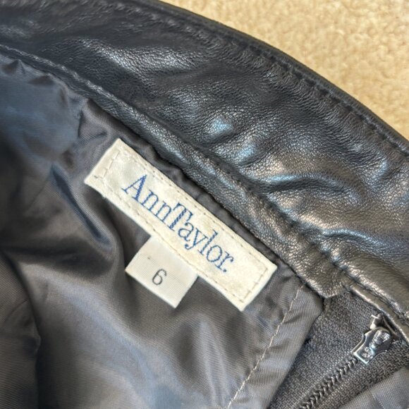 Vintage Leather Ann Taylor Miniskirt - Picture 2 of 3